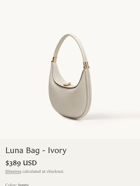 Songmont Ivory Luna Shoulder Bag - Elegant Crescent Hobo